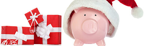 Chistmas Savings Piggybank with santa hat